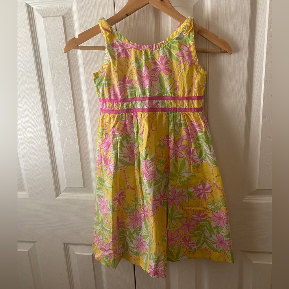 Lilly Pulitzer Yellow and Pink Floral Kids Dress